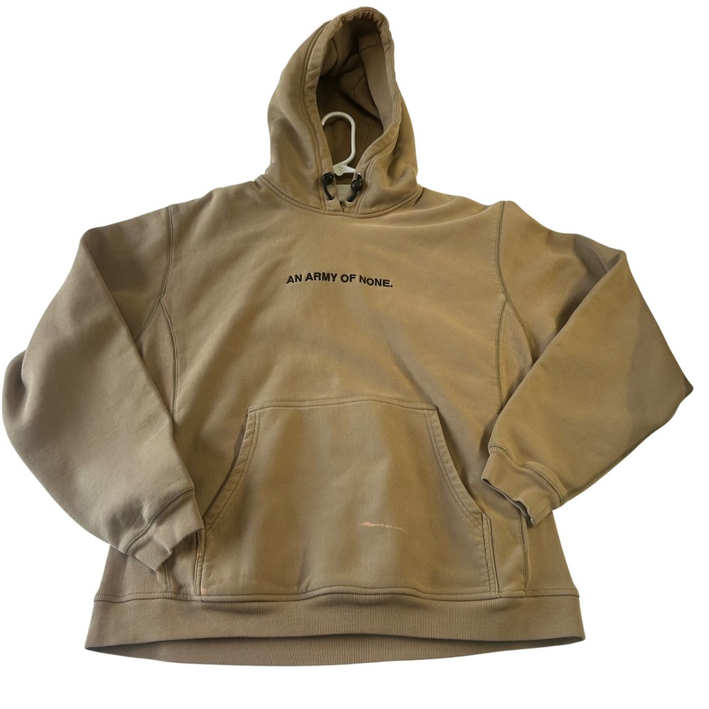 Analog Snowboarding An Army Of None Tan Graphic Hoodie Pullover Medium